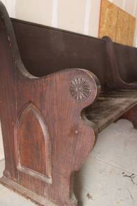 lot 82 image: Vintage Wooden Church Bench