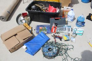lot 51 image: Tools Large quantity of garage tools. Battery Charger, hand tools, Lights, car wash, and more