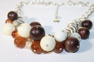 lot 123 image: JEWELRY - Signed Bill Blass (1922-2002) multi ball bead and ring necklace. Has BB hang tag.