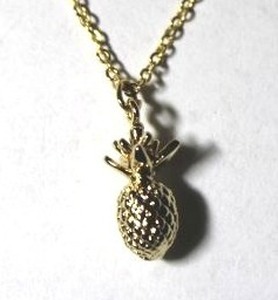 lot 208 image: Gold plated Welcome pineapple pendant hostess necklace. 16L Lobster clasp.