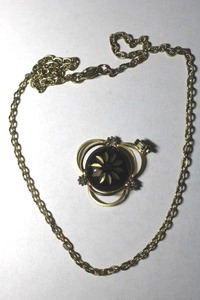 lot 235 image: Art Deco vintage JoAnne Jewels Originals (New York) diamondfire round cut glass and rhinestone pendant on a 20L necklace. Unmarked but researched.