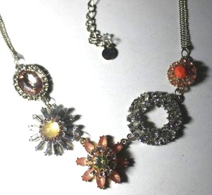 lot 294 image: Signed Simply Vera by Vera Wang prong set rhinestone necklace. Has Simply Vera symbol hang tag. 16L with 2 extension.
