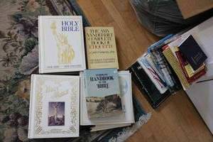 lot 143 image: Large hardcover Bibles and other books