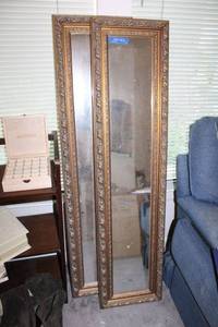 lot 160 image: Pair of tall narrow mirrors - 13x53 each