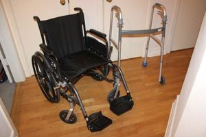 lot 173 image: Wheelchair and Folding walker