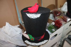 lot 192 image: Christmas decorations with top hat