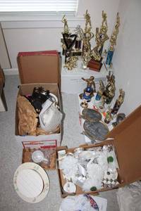 lot 216 image: Trophy collection, Candle holders, Homecoming craft supplies