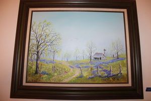 lot 204 image: Texas Bluebonnets painting by Shirley Osbourne