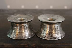 lot 272 image: Pair of Silver weighted candleholders