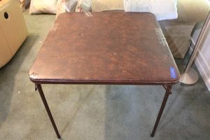 lot 95 image: Brown folding card table