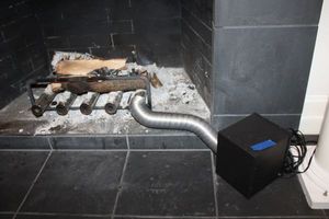 lot 107 image: Spitfire Fireplace heater fan blower system with 4 tubes