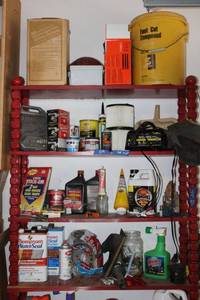 lot 319 image: Automotive supplies, battery charger, pest control, Thompsons Water Seal, see photos