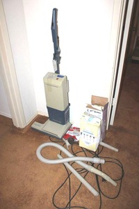 lot 141 image: Vintage Electrolux Genesis vacuum with extra bags