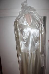 lot 161 image: Ivory silk wedding dress