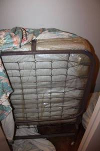 lot 195 image: Rolling fold up bed cot