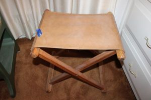lot 197 image: Folding vanity chair with Leather seat