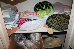 lot 43 image: Turtle toys, sewing and craft fabrics