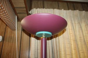 lot 81 image: Maroon colored floor lamp