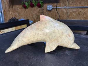 lot 157 image: Large dolphin soap stone figurine