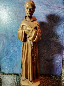 lot 51 image: St. Francis Handcarved Wood Statue