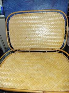 lot 85 image: 2 Vintage Wicker Trays with Beautiful Color
