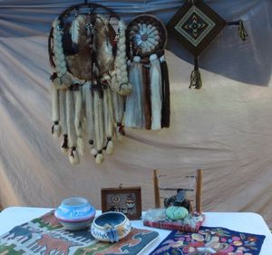 lot 31 image: Native American Deco, Dream Catchers, Wall Art, Pillo Shams and more