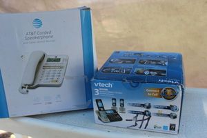 lot 47 image: Corded Landline Phone System and Cordless Landline Phones