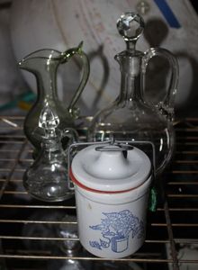 lot 56 image: Three Oil Turrets and Spice Jar