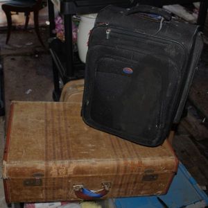 lot 97 image: Antique Suit Case and Modern Suitcase