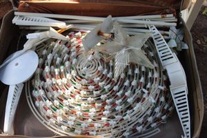 lot 107 image: White Outdoors Lighted Christmas Tree Decor