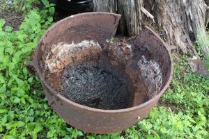 lot 119 image: Vintage Cast Iron Cauldrin See Photos