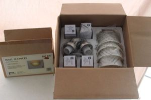 lot 146 image: Ceiling Fan Light and Wall Sconce Light as shown ... Both Unused