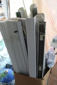 lot 197 image: Eight sets wooden window blinds Aproxx. 36  with hardware