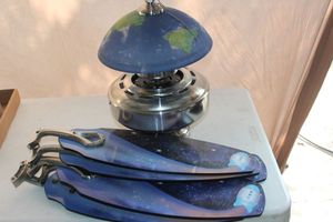 lot 202 image: Hunter Kids Collection Discovery Ceiling Fan 48 Earth Space Globe