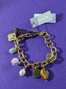 lot 158 image: NEW - Chicos Colorful Charm Bracelet