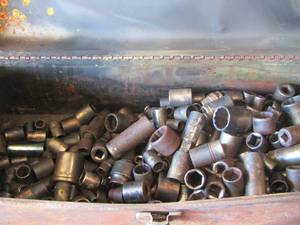 lot 27 image: metal tool box includes all size sockets