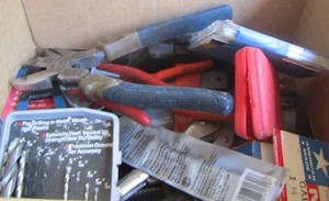 lot 38 image: Misc. tool lot- wire crimpers- plyers- drill bits - crimpers and more