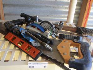 lot 44 image: Handsaws and various other tools small