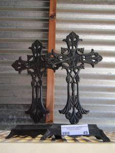 lot 49 image: Iron cross dcor qty 2 approx. 127