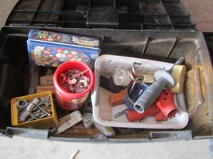 lot 84 image: Black and decker tool box contains some smaller hand tools