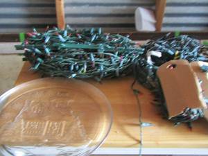 lot 109 image: Christmas platter and various strands of lights