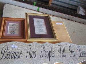 lot 127 image: wall art 735- love art 1310- friendship art 107