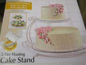 lot 177 image: 2 tier floating cake stand in original box