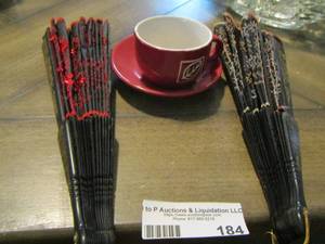 lot 184 image: 2 Japanese Hand fans