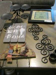 lot 187 image: home dcor lot includes we are so blessed wall sign, candle holders, western key holder and more