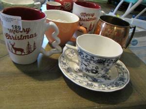 lot 189 image: double finex nico tea cup and plate, various coffee cups