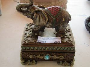 lot 264 image: Elephant trinket box