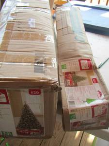 lot 266 image: 6.5ft pre lite Madison pine tree- 3 ft. pre lite Winston tree