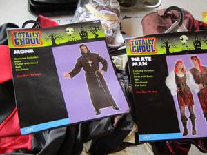 lot 272 image: Adult Halloween costumes- one size fits all- monk-vampire- pirate
