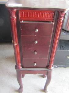 lot 278 image: Jewelry box with side storage doors and 4 drawers tall nice 351310